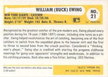 1980-87 SSPC HOF #21 Buck Ewing Back