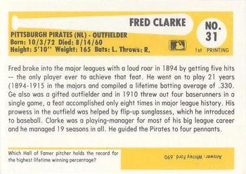 1980-87 SSPC HOF #31 Fred Clarke Back