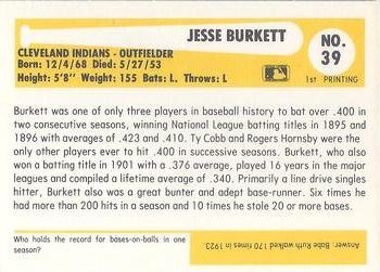 1980-87 SSPC HOF #39 Jesse Burkett Back