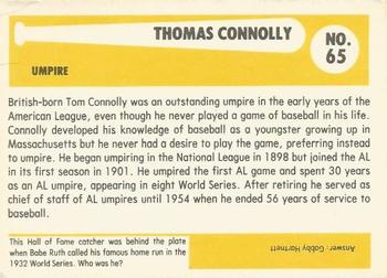1980-87 SSPC HOF #65 Tommy Connolly Back
