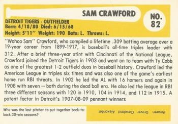 1980-87 SSPC HOF #82 Sam Crawford Back