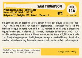 1980-87 SSPC HOF #146 Sam Thompson Back