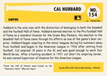 1980-87 SSPC HOF #154 Cal Hubbard Back