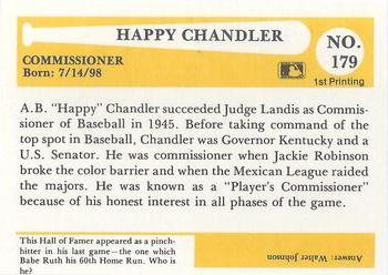 1980-87 SSPC HOF #179 Happy Chandler Back