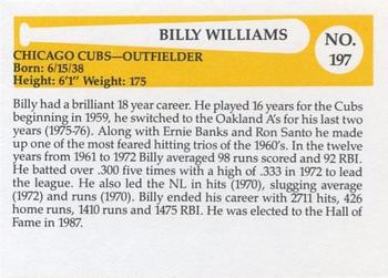 1980-87 SSPC HOF #197 Billy Williams Back