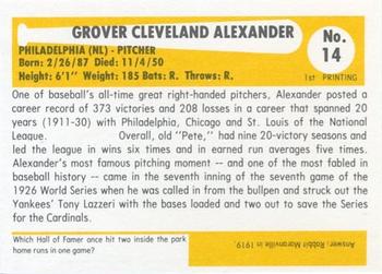 1980-87 SSPC HOF #14 Grover Cleveland Alexander Back