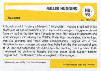 1980-87 SSPC HOF #98 Miller Huggins Back
