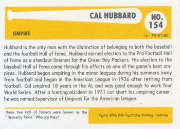 1980-87 SSPC HOF #154 Cal Hubbard Back