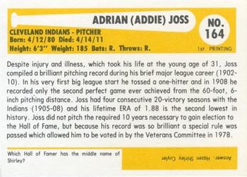 1980-87 SSPC HOF #164 Addie Joss Back