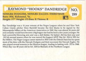 1980-87 SSPC HOF #199 Ray Dandridge Back