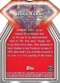 2011 Topps - Diamond Die Cut #DDC-8 Hank Aaron Back