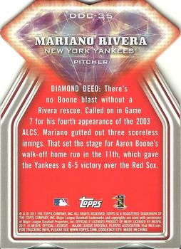 2011 Topps - Diamond Die Cut #DDC-35 Mariano Rivera Back