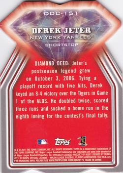 2011 Topps - Diamond Die Cut #DDC-151 Derek Jeter Back