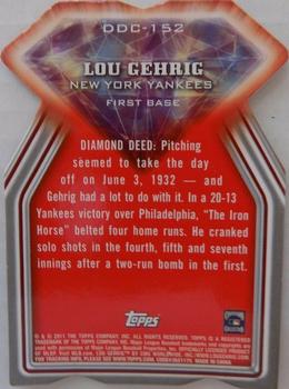 2011 Topps - Diamond Die Cut #DDC-152 Lou Gehrig Back