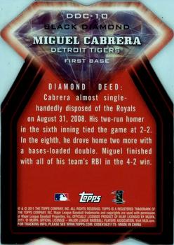 2011 Topps - Diamond Die Cut #DDC-10 Miguel Cabrera Back