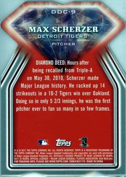 2011 Topps - Diamond Die Cut #DDC-9 Max Scherzer Back