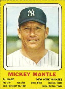 1969 Transogram Statues Cards #NNO Mickey Mantle Front