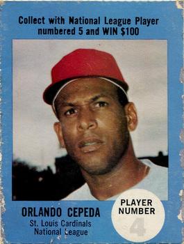 1968 Atlantic Oil Play Ball Contest Cards #NNO Orlando Cepeda Front