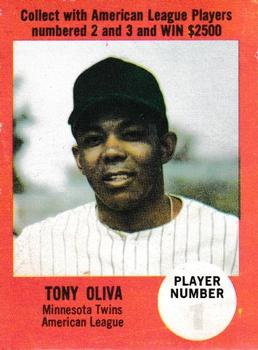 1968 Atlantic Oil Play Ball Contest Cards #NNO Tony Oliva Front