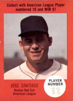 1968 Atlantic Oil Play Ball Contest Cards #NNO Jose Santiago Front