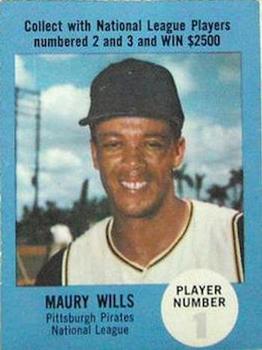 1968 Atlantic Oil Play Ball Contest Cards #NNO Maury Wills Front