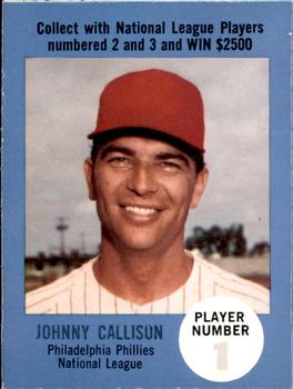 1968 Atlantic Oil Play Ball Contest Cards #NNO Johnny Callison Front