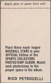 1969 MLB PhotoStamps #NNO Rico Petrocelli Back