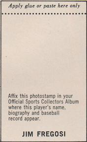 1969 MLB PhotoStamps #NNO Jim Fregosi Back