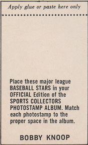 1969 MLB PhotoStamps #NNO Bobby Knoop Back