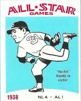 1974 Laughlin All-Star Games #38 John Vander Meer - 1938 Front