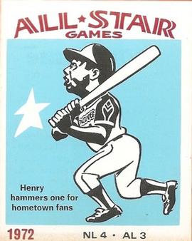 1974 Laughlin All-Star Games #72 Hank Aaron - 1972 Front
