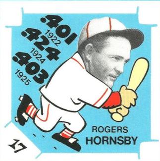 1980 Laughlin The 300/.400/500 Club #17 Rogers Hornsby Front