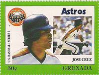 1988 Grenada Baseball Stamps #NNO Jose Cruz Front