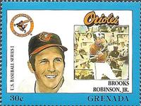 1988 Grenada Baseball Stamps #NNO Brooks Robinson Front