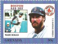 1988 Grenada Baseball Stamps #NNO Wade Boggs Front