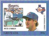 1988 Grenada Baseball Stamps #NNO Pete O'Brien Front