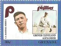 1988 Grenada Baseball Stamps #NNO Grover Cleveland Alexander Front