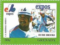 1988 Grenada Baseball Stamps #NNO Hubie Brooks Front