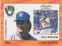 1988 Grenada Baseball Stamps #NNO Paul Molitor Front