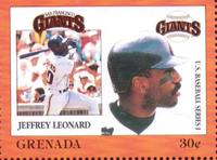 1988 Grenada Baseball Stamps #NNO Jeffrey Leonard Front