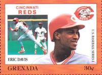 1988 Grenada Baseball Stamps #NNO Eric Davis Front