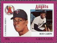 1988 Grenada Baseball Stamps #NNO Rod Carew Front