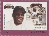 1988 Grenada Baseball Stamps #NNO Willie Mays Front