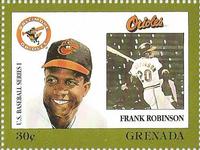 1988 Grenada Baseball Stamps #NNO Frank Robinson Front
