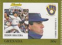 1988 Grenada Baseball Stamps #NNO Teddy Higuera Front