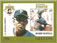 1988 Grenada Baseball Stamps #NNO Bobby Bonilla Front
