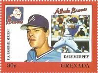 1988 Grenada Baseball Stamps #NNO Dale Murphy Front