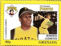 1988 Grenada Baseball Stamps #NNO Roberto Clemente Front