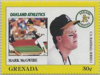 1988 Grenada Baseball Stamps #NNO Mark McGwire Front
