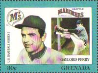 1988 Grenada Baseball Stamps #NNO Gaylord Perry Front